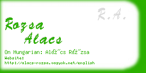 rozsa alacs business card